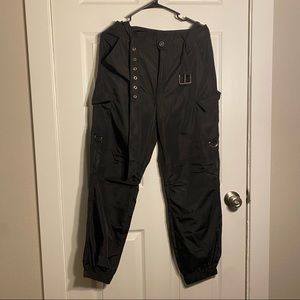 Cropped Polyester Cargo Pants